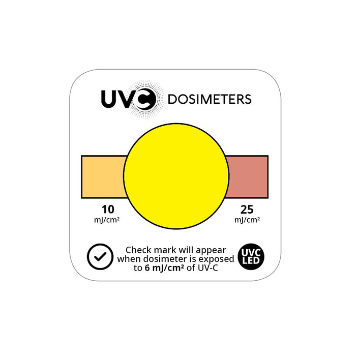 Dosimeter, UV-C, 260-280nm, Schnelltestkarte, 12er Packung, 10mJ/cm² und 25mJ/cm²