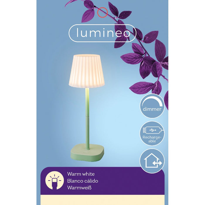 Lumineo Wiederaufladbare LED-Tischleuchte Outdoor, dimmbar, 34,5cm