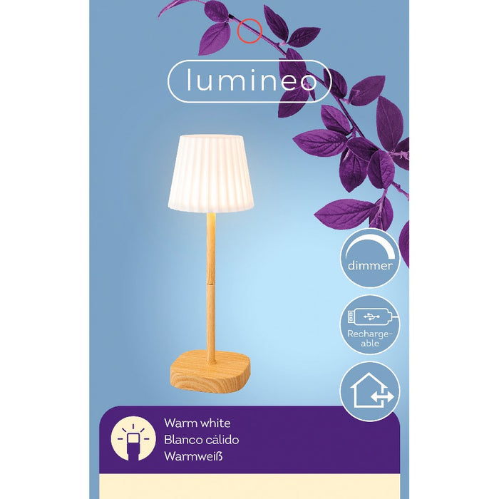 Lumineo Wiederaufladbare LED-Tischleuchte Outdoor, dimmbar, 34,5cm
