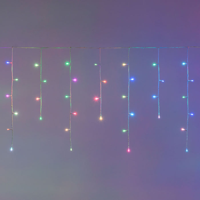 Crazy RGB LED-Lichterkette Eisregen, 180 LEDs, 6m, IP44