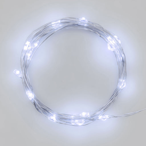 Lotti LED Micro-Lichterkette, kaltweiße LEDs, batteriebetrieben, IP20, 120 LEDs, 12,9m 36920