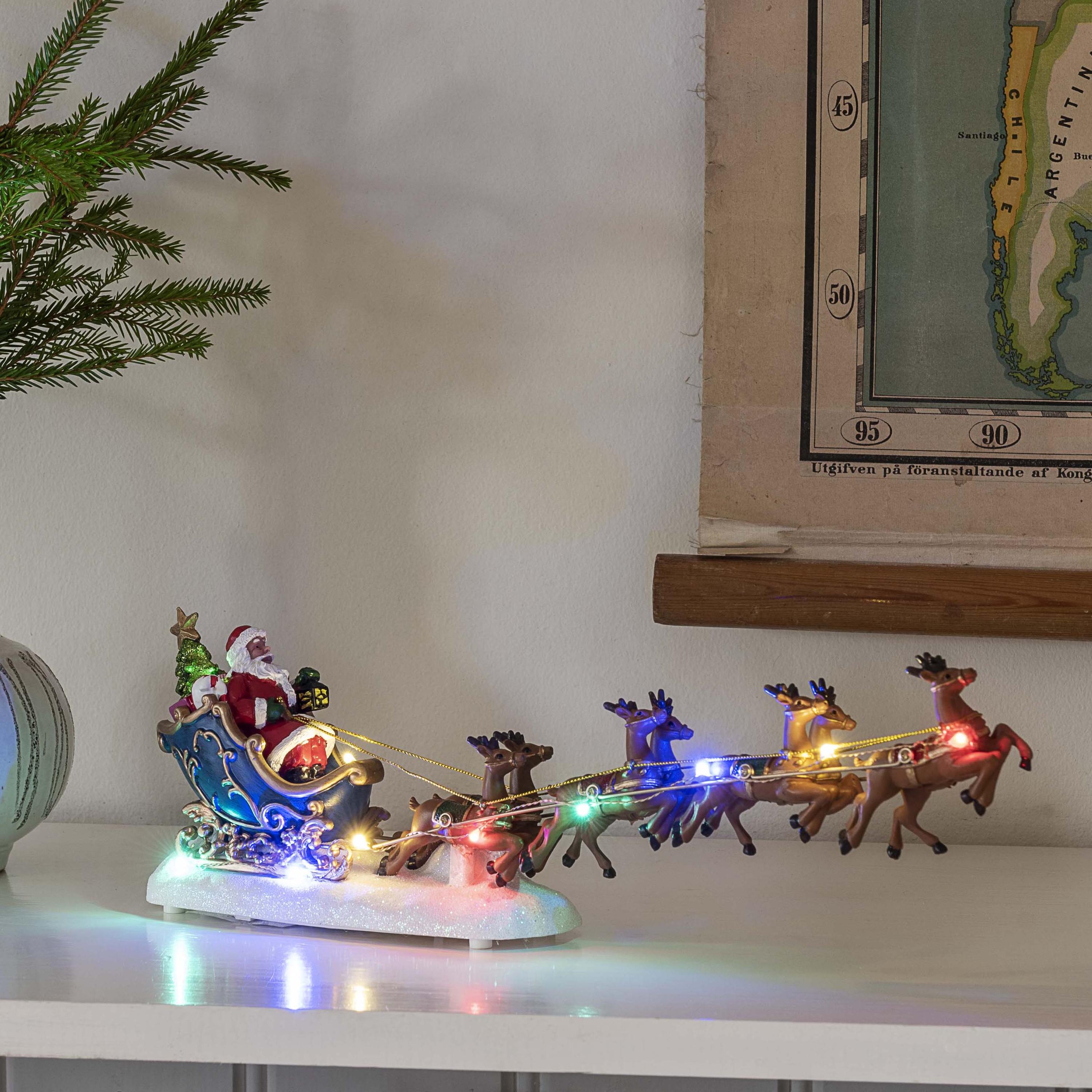 Konstsmide Weihnachtsmann mit Schlitten, 10 LEDs • LED-Deko bei | Leuchtfiguren