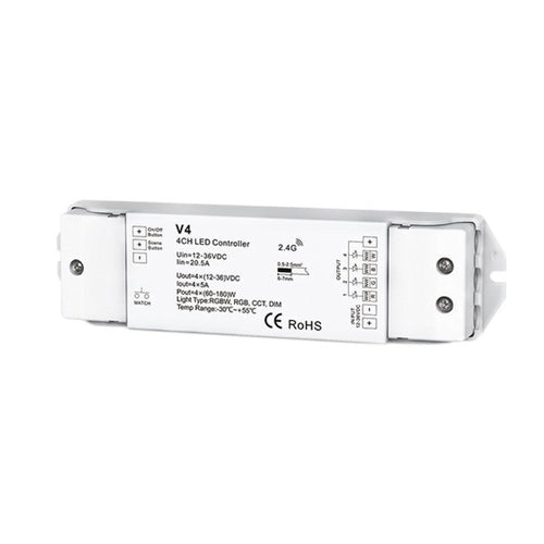 Optonica LED-RGB-/RGBW-Controller, 4 Kanäle, V4, Konstantspannung 37598