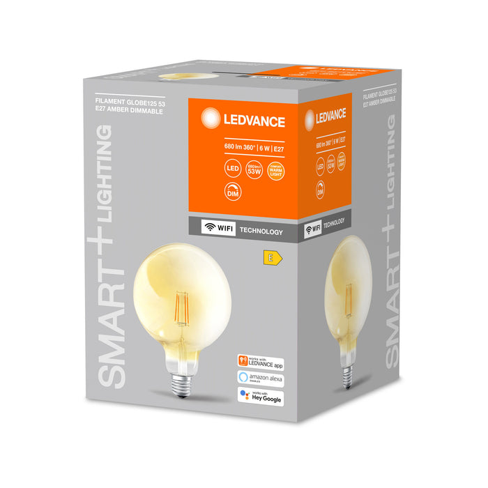 LEDVANCE SMART+ WiFi Filament Globe125 53 6W E27 Amber DIM pic3