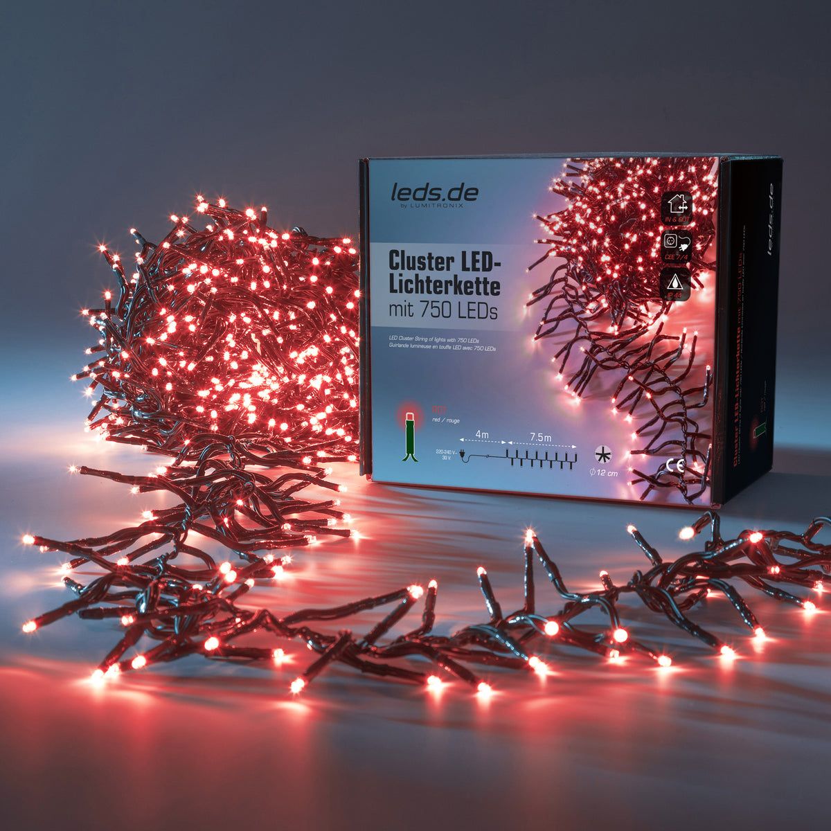 LED-Clusterlichterkette für Innen/Außen, IP44 • Lichterketten & Netze —