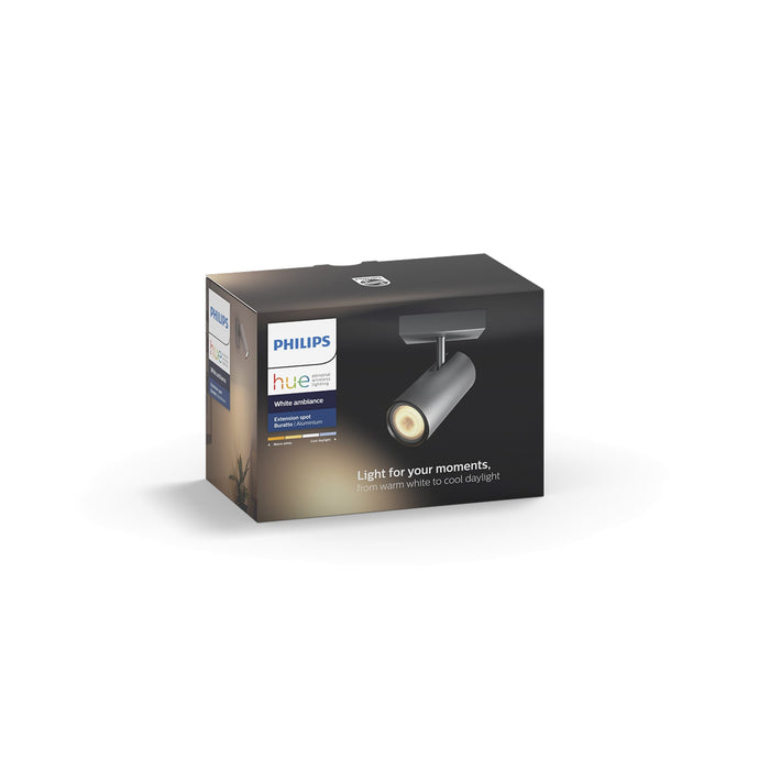 White PHILIPS • Ambiance Philips LED-Spot 250lm Hue Buratto, silber,