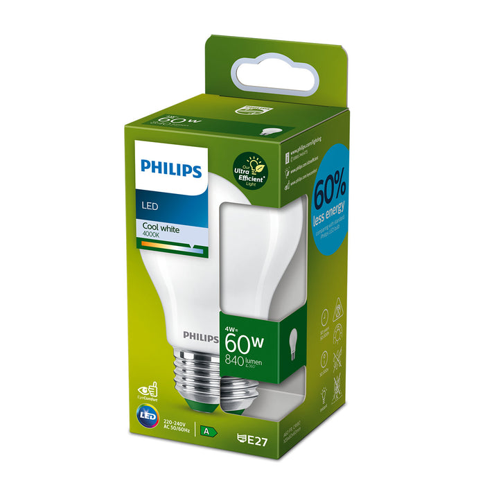 Philips Classic Filament LED-Lampe 4-60W E27 840 EEK A matt