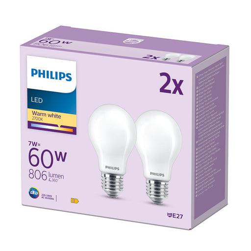 Philips Classic LED-Lampe Doppelpack 7-60W E27 827 matt pic2