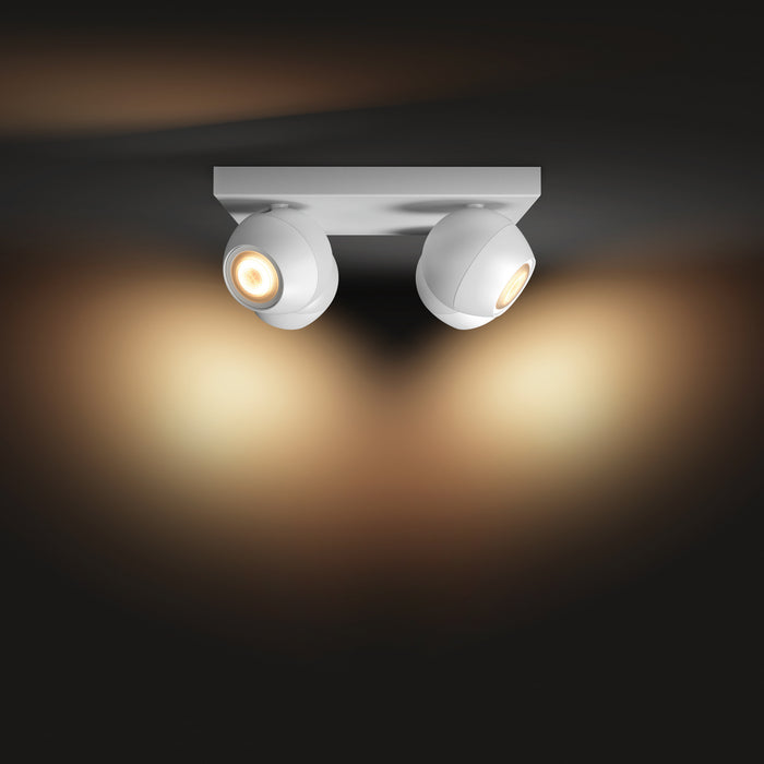 Philips Hue White Ambiance Buckram LED-Spotleuchte 2-flammig, weiß, 2x 350lm, inkl. Dimmschalter pic7