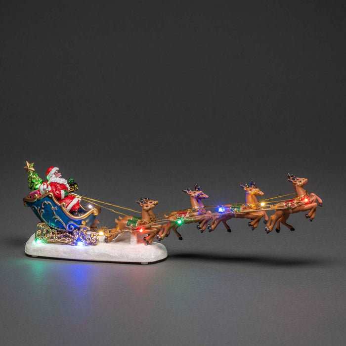 Konstsmide Weihnachtsmann mit Schlitten, 10 bunte LEDs