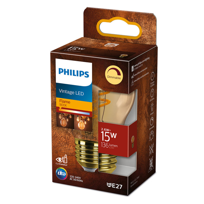 Philips Vintage Filament LED-Lampe Gold 2,6-15W E27 818 klar pic3