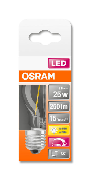 Osram LED SUPERSTAR FILAMENT klar DIM CLP 25 2,8W 827 E27 pic3