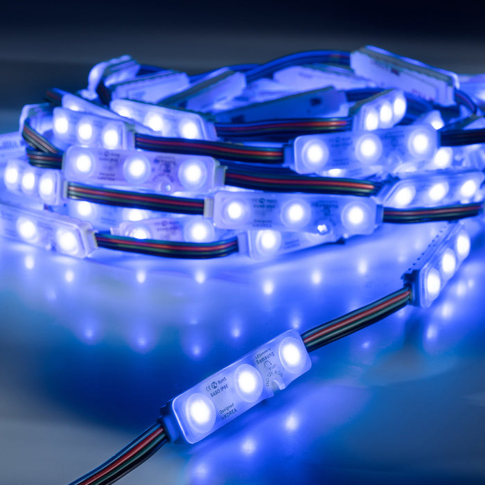 leds.de Wasserdichte LED-Module, 3 LEDs, 12V, IP68, 50 Stück, RGB 37929