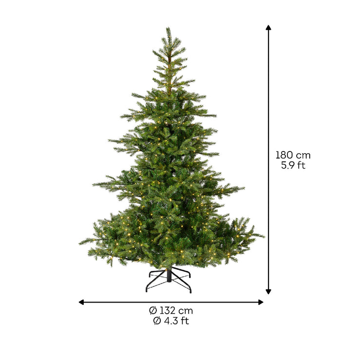 LED-Weihnachtsbaum Tanne, 400 LEDs, 180cm, 8 Funktionen, inkl. Metallfuß